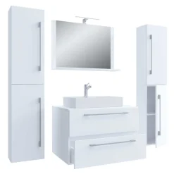 Wohnen Hängendes Badezimmerset in Weiß - Ipsum (vierteilig)