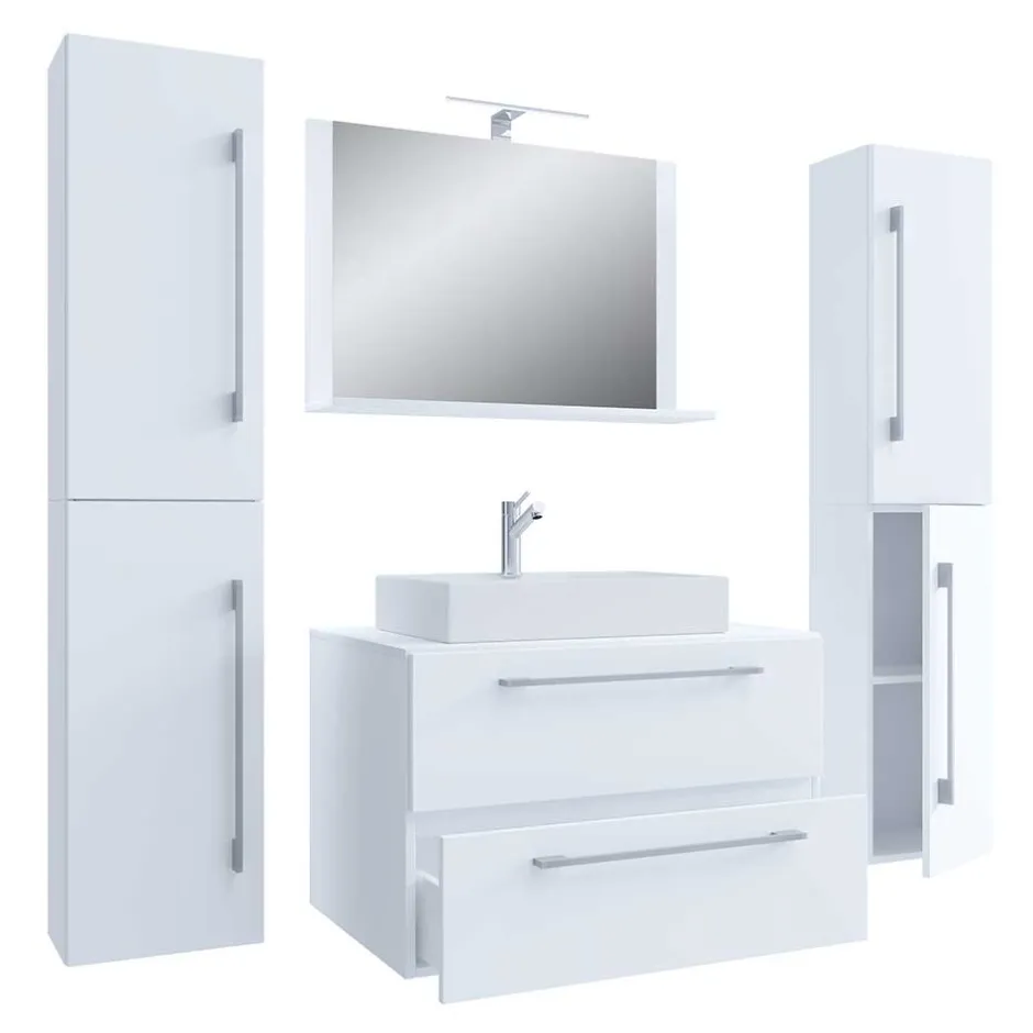 Wohnen Hängendes Badezimmerset in Weiß - Ipsum (vierteilig)