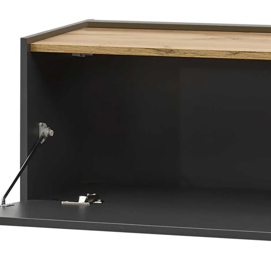 Wohnen Hängendes TV Board in Anthrazit - Ahilav