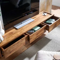 Wohnen Hängendes TV Lowboard mit drei Schubladen - Baham