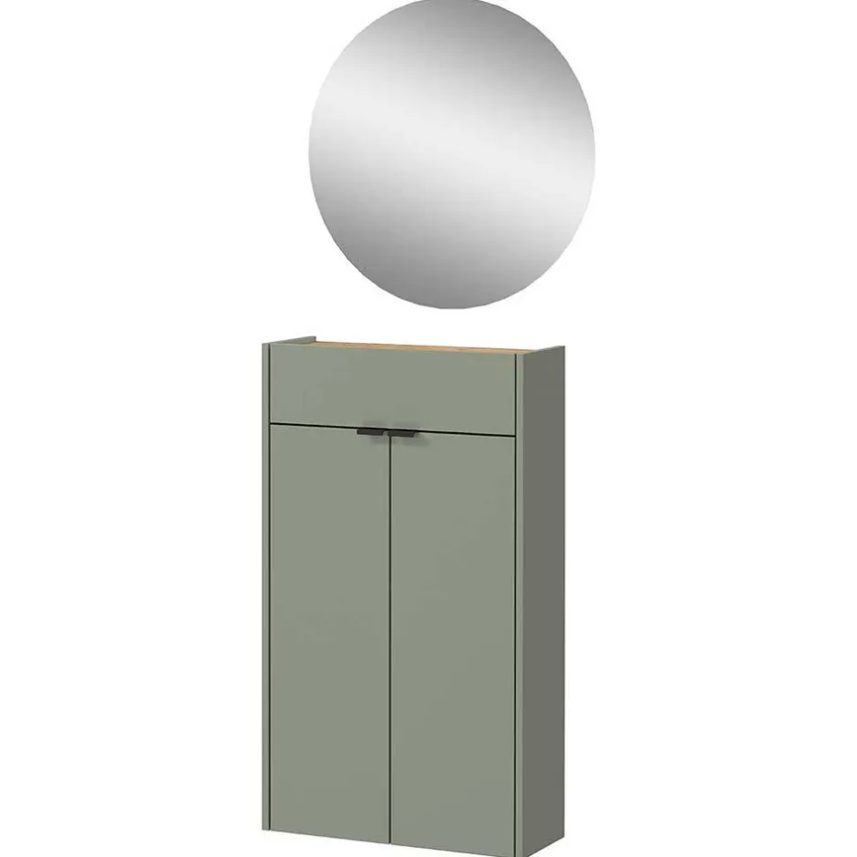 Hängendes Vertiko & runder Spiegel - Point (zweiteilig)^Wohnen New