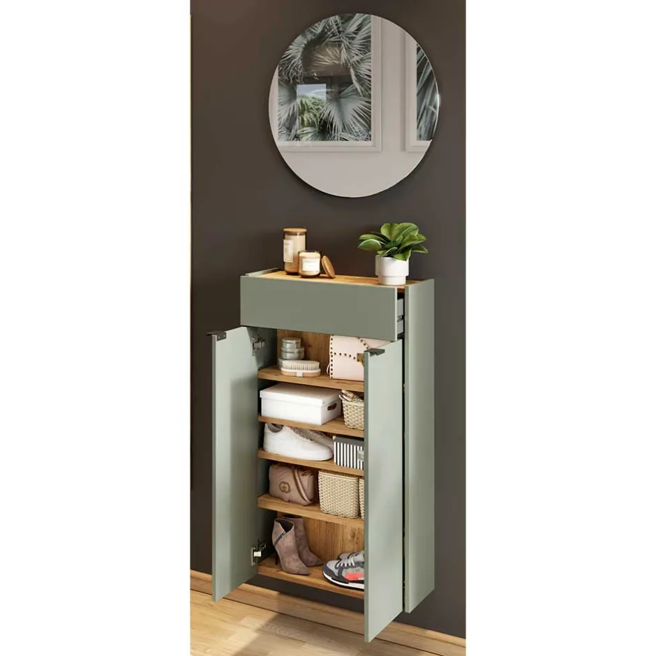 Hängendes Vertiko & runder Spiegel - Point (zweiteilig)^Wohnen New