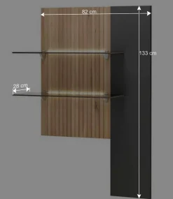 Hängepaneel mit zwei Glasböden & LED Licht - Cruzca^Wohnen Clearance