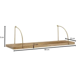 Wohnen Hängeregal aus Mangoholz mit Metall - Leiria