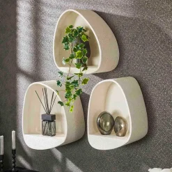 Wohnen Hängeregal aus Marmorkomposit in Beige - Mayo