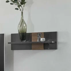 Hängeregal in Dunkelgrau Hochglanz & Eiche - Eracosta^Wohnen Online