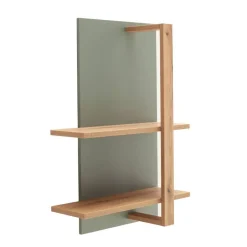 Wohnen Hängeregal in Eiche mit Graugrün - Kwin