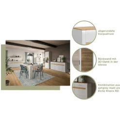 Wohnen Hängeregal in Lichtgrau und Eiche Dekor - Jannios