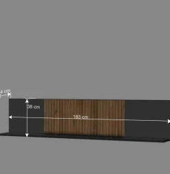 Hängeregal mit Rückwand 183x38x24 cm - Cruzca^Wohnen