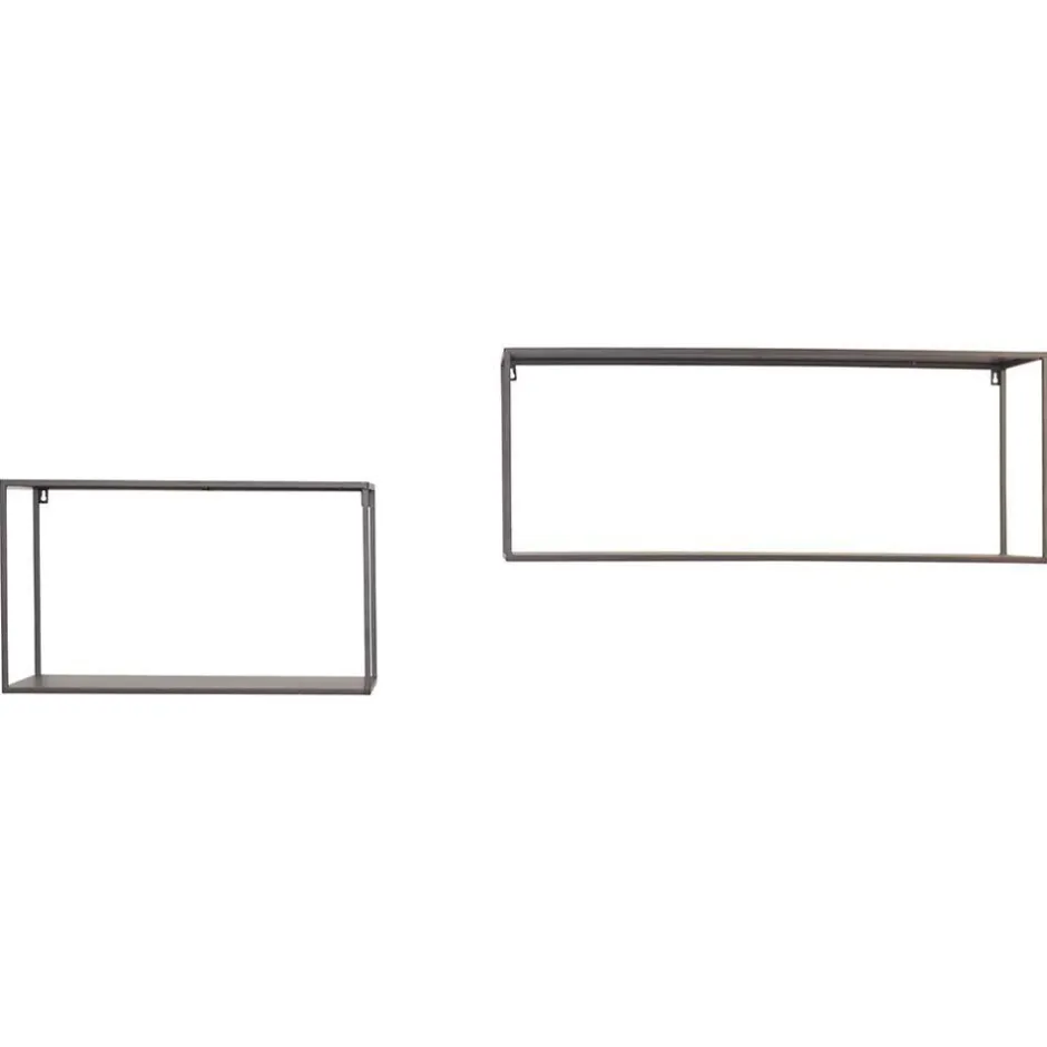 Wohnen Hängeregal Set in Grau - Accaro (zweiteilig)