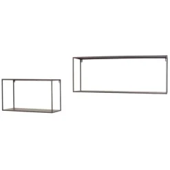 Wohnen Hängeregal Set in Grau - Accaro (zweiteilig)