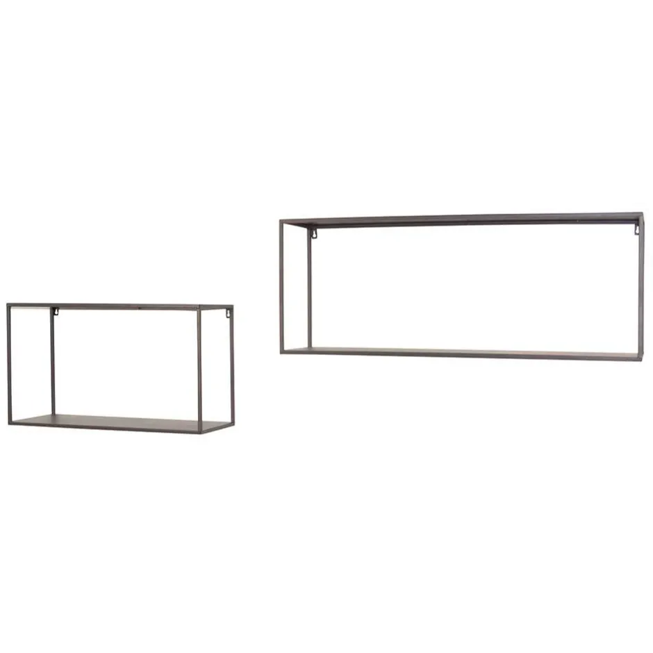 Wohnen Hängeregal Set in Grau - Accaro (zweiteilig)