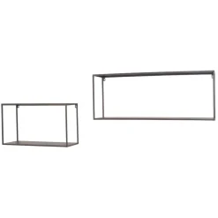 Wohnen Hängeregal Set in Grau - Accaro (zweiteilig)