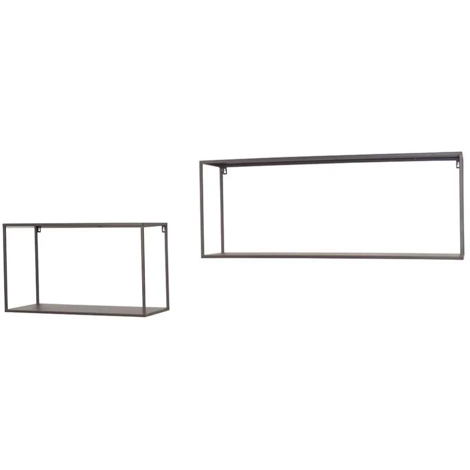 Wohnen Hängeregal Set in Grau - Accaro (zweiteilig)