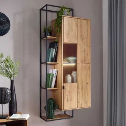 Wohnen Hängeschrank mit Regal aus Wildeiche - Varzado