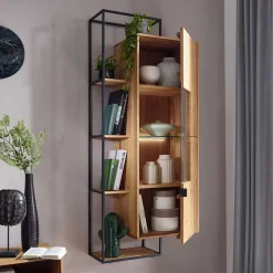 Wohnen Hängeschrank mit Regal aus Wildeiche - Varzado