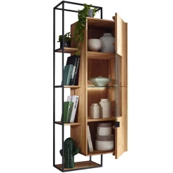 Wohnen Hängeschrank mit Regal aus Wildeiche - Varzado