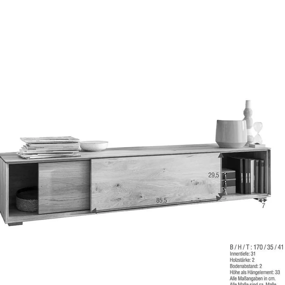 Hängeschrank mit Schiebetüren 170x35x41 - Sinta^Wohnen Clearance