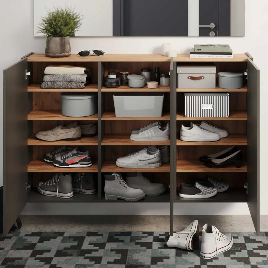 Hänge-Schuhschrank & Rundspiegel Set - Calisian (zweiteilig)^Wohnen Hot