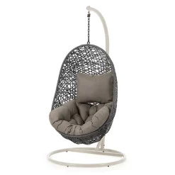 Wohnen Hängesessel mit Gestell in Grau hell dunkel - Jueves