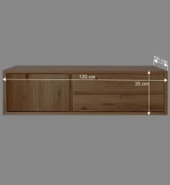 Wohnen Hänge-TV-Board aus Wildeiche - Fredellia