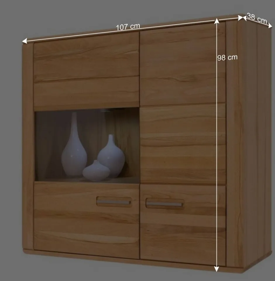 Wohnen Hängevitrine Athias aus Kernbuche teilmassiv