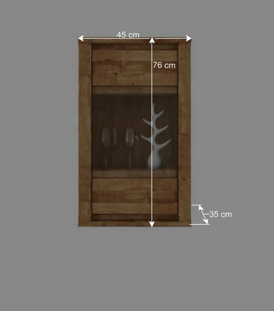 Wohnen Hängevitrine Nadalia aus Wildeiche Massivholz