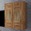 Wohnen Hängevitrine Vaskov aus massiver Wildeiche