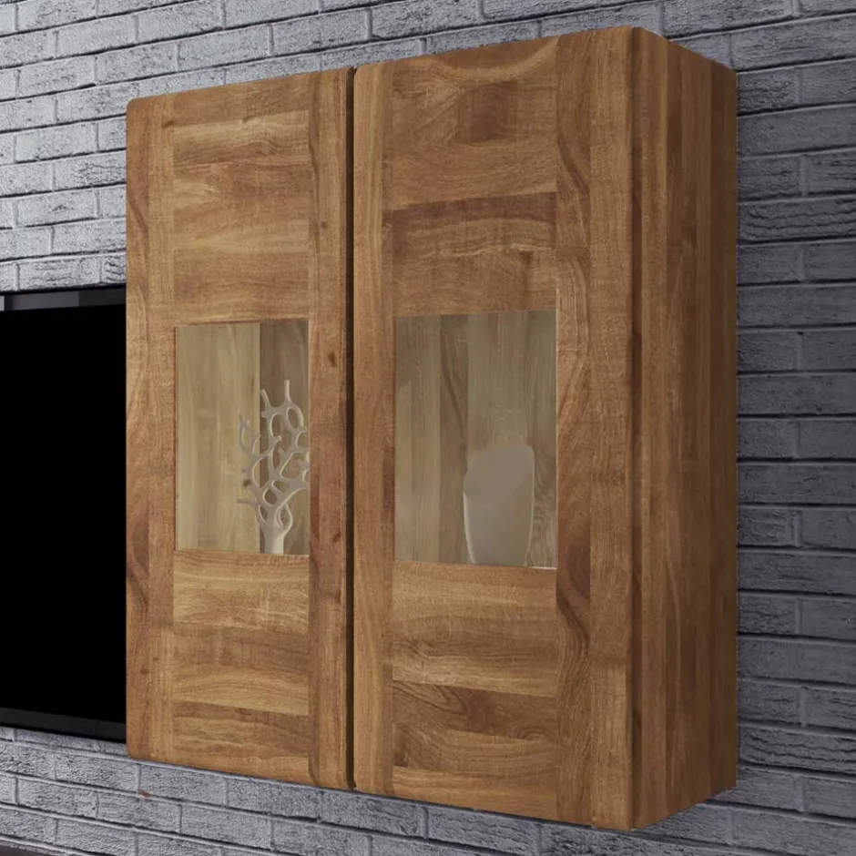 Wohnen Hängevitrine Vaskov aus massiver Wildeiche