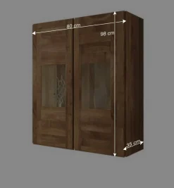 Wohnen Hängevitrine Vaskov aus massiver Wildeiche