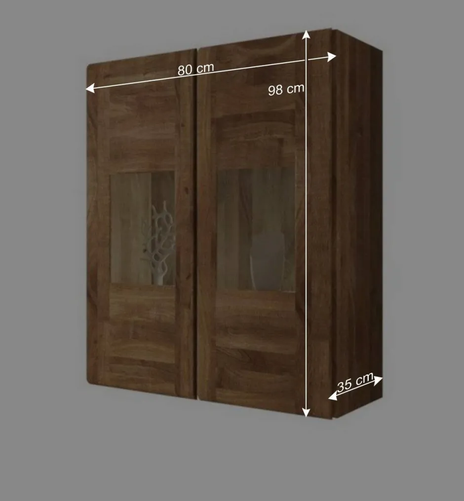 Wohnen Hängevitrine Vaskov aus massiver Wildeiche