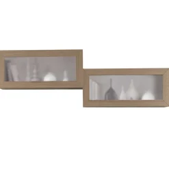 Wohnen Hängevitrinen in Esche Dunkel - Lacruzira (2er Set)