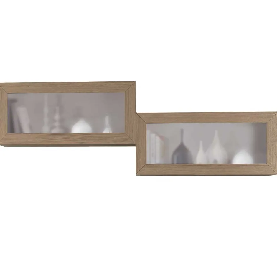 Wohnen Hängevitrinen in Esche Dunkel - Lacruzira (2er Set)