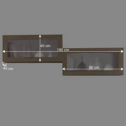 Wohnen Hängevitrinen in Esche Dunkel - Lacruzira (2er Set)