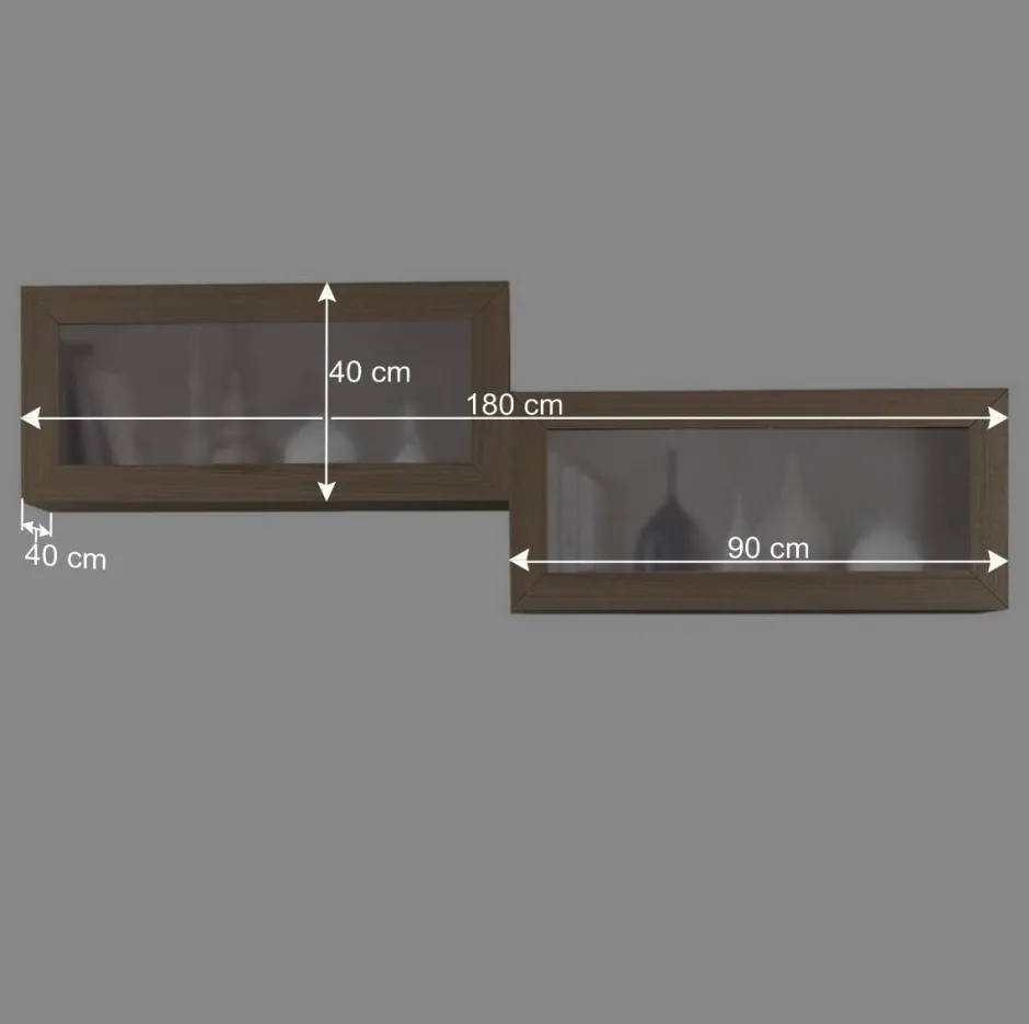 Wohnen Hängevitrinen in Esche Dunkel - Lacruzira (2er Set)