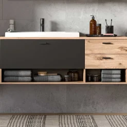 Wohnen Hänge-Waschbeckenschrank mit Aufsatzbecken - Steikun