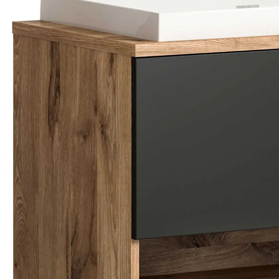 Wohnen Hänge-Waschbeckenschrank mit Aufsatzbecken - Steikun