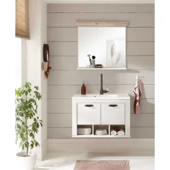 Wohnen Hänge-Waschtisch mit Spiegel Set - Doules (zweiteilig)