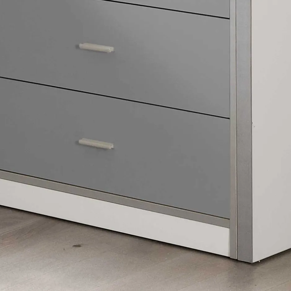 Kinder Wohnen Hochbett Boro in Weiß-Grau