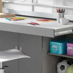 Kinder Wohnen Hochbett Boro in Weiß-Grau