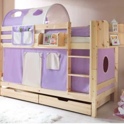 Kinder Wohnen Hochbett Luisa in Kiefer Massivholz