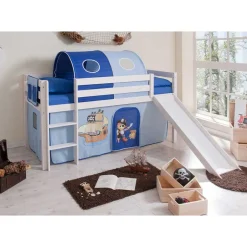 Kinder Wohnen Hochbett Martey in Kiefer Massivholz