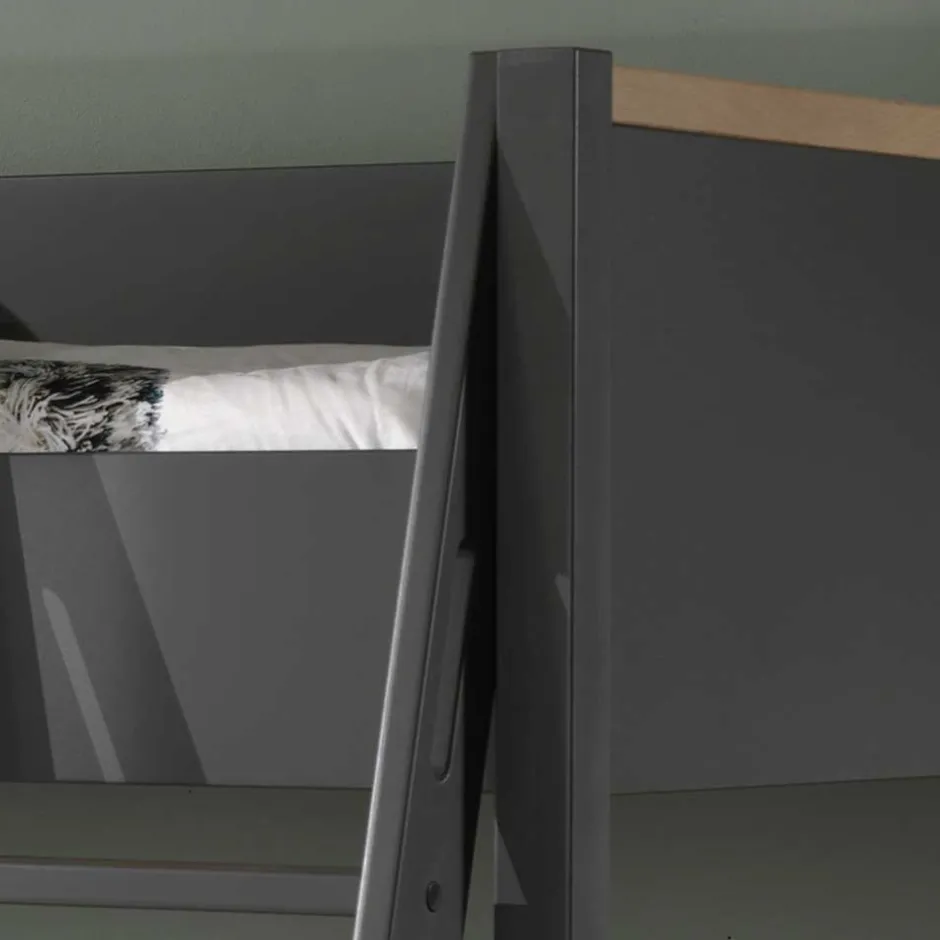 Kinder Wohnen Hochbett mit Schreibtisch und Schrank - Lilova (vierteilig)