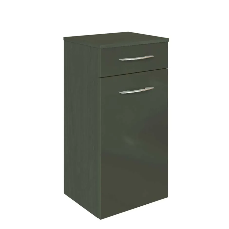 Wohnen Hochglanz Bad Unterschrank in Dunkelgrau Mladen für Wandmontage