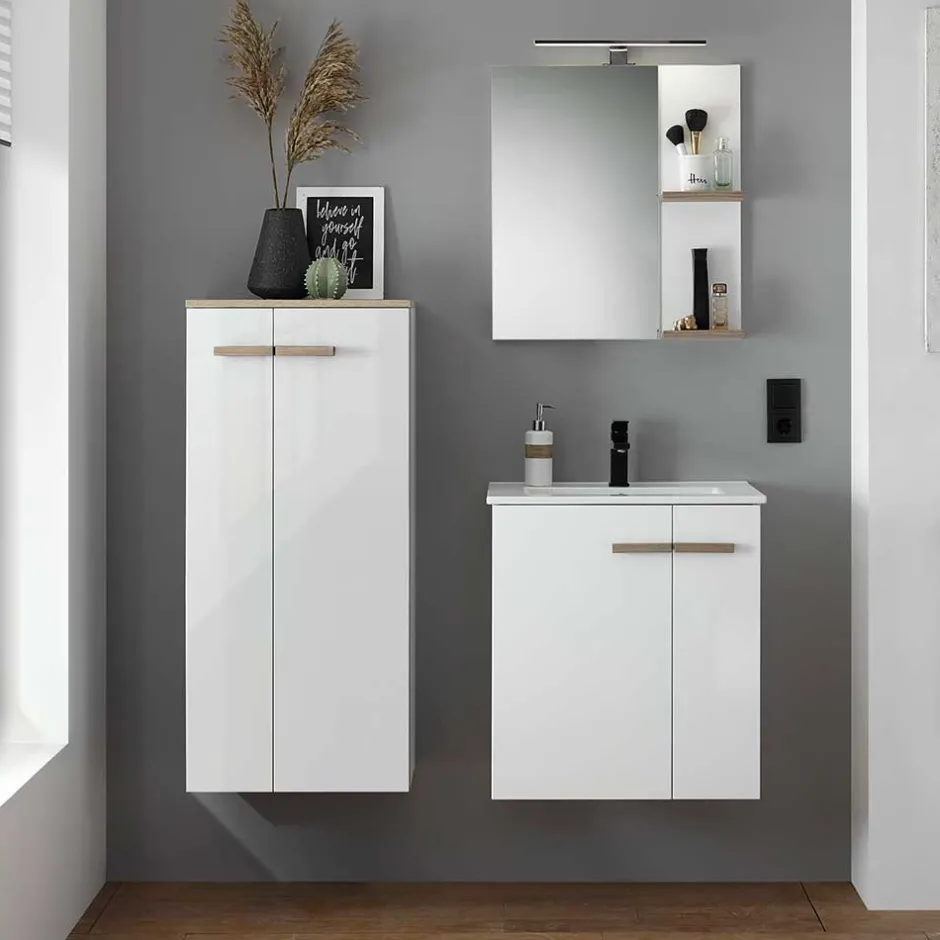 Hochglanz Badeinrichtung in Weiß - Vauflos (dreiteilig)^Wohnen Hot