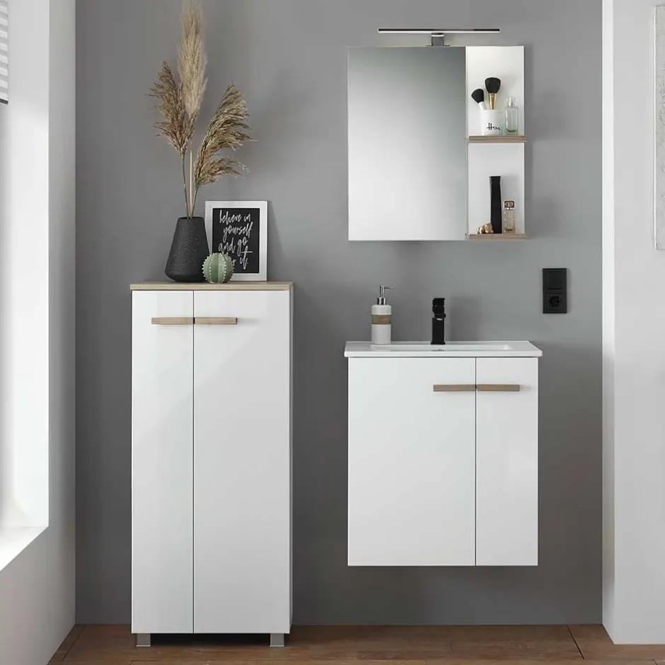 Hochglanz Badeinrichtung in Weiß - Vauflos (dreiteilig)^Wohnen Hot