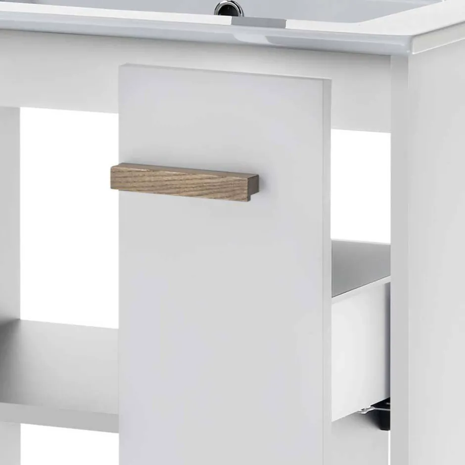 Hochglanz Badeinrichtung in Weiß - Vauflos (dreiteilig)^Wohnen Hot