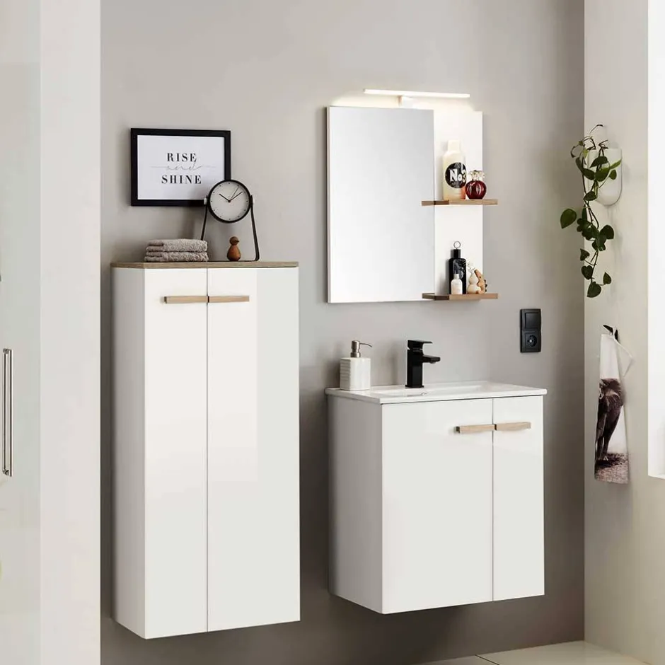 Hochglanz Badeinrichtung in Weiß - Vauflos (dreiteilig)^Wohnen Hot