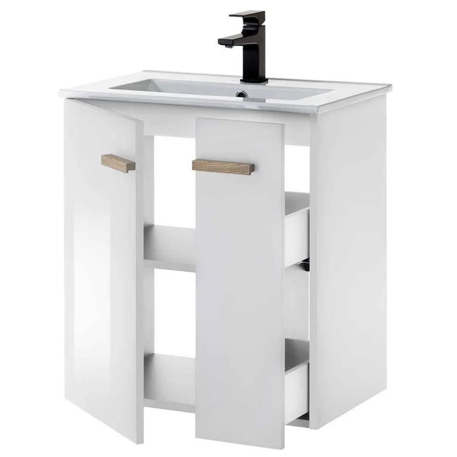 Hochglanz Badeinrichtung in Weiß - Vauflos (dreiteilig)^Wohnen Hot