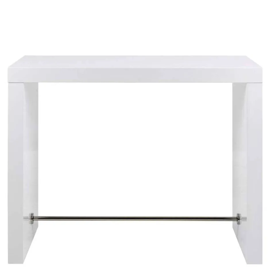 Wohnen Hochglanz Bartisch in Weiß - modern - Marciana